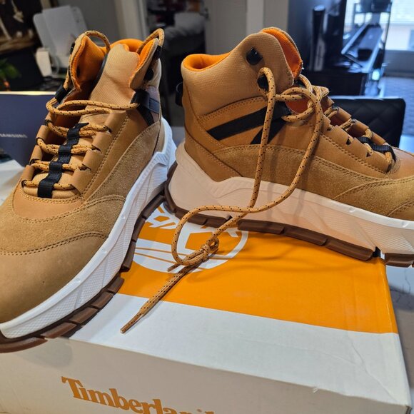 Timberland Turbo TB0A41GU Hiking Boots Men's Wheat Nubuck Leather Ankle SIZE 10 - Picture 3 of 13